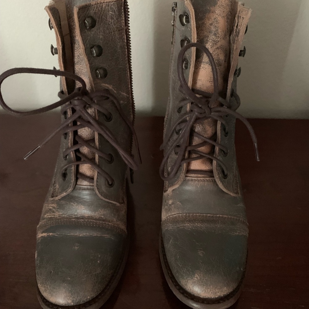 Distressed BedStu combat bootie